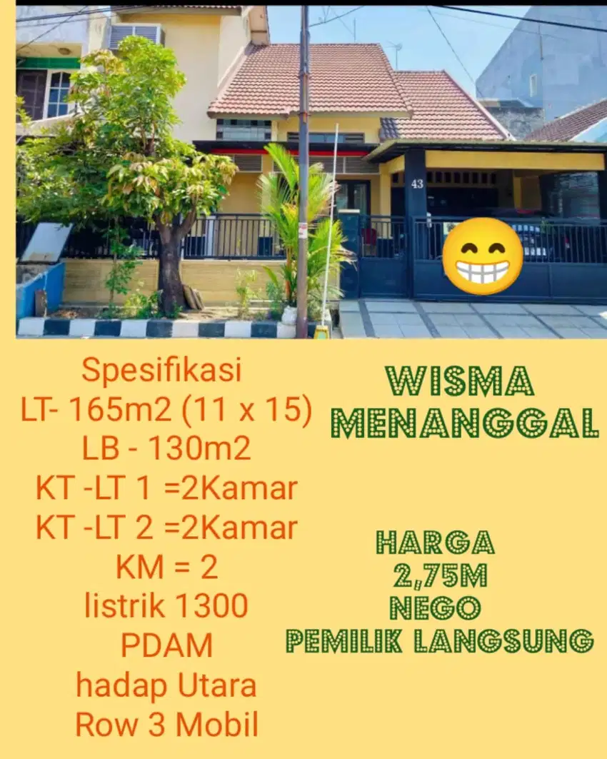 ❗Wisma Menanggal❗Rumah di Menanggal-Gayungan