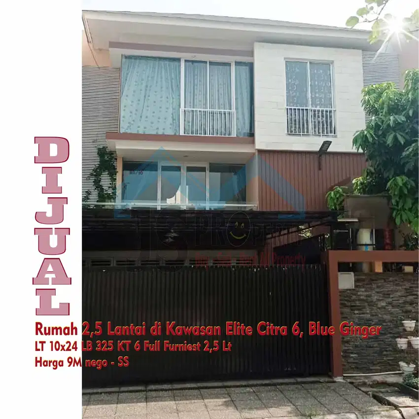 DIJUAL Rumah 2,5 Lantai di Kawasan Elite Citra 6, Blue Ginger - SS