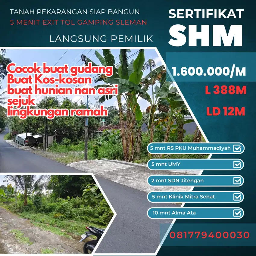 Tanah Strategis Cocok Buat Hunian Maupun Gudang