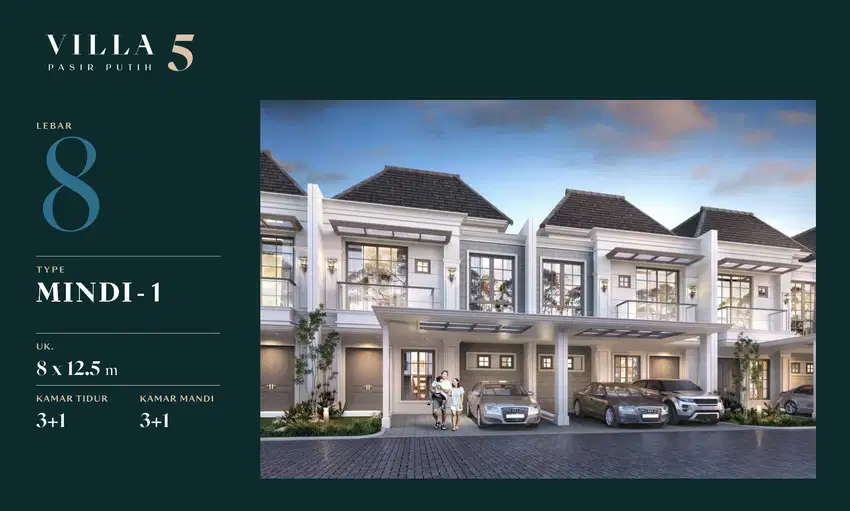 Rumah 2 Lantai Villa Pasir Putih 5 di PIK 2