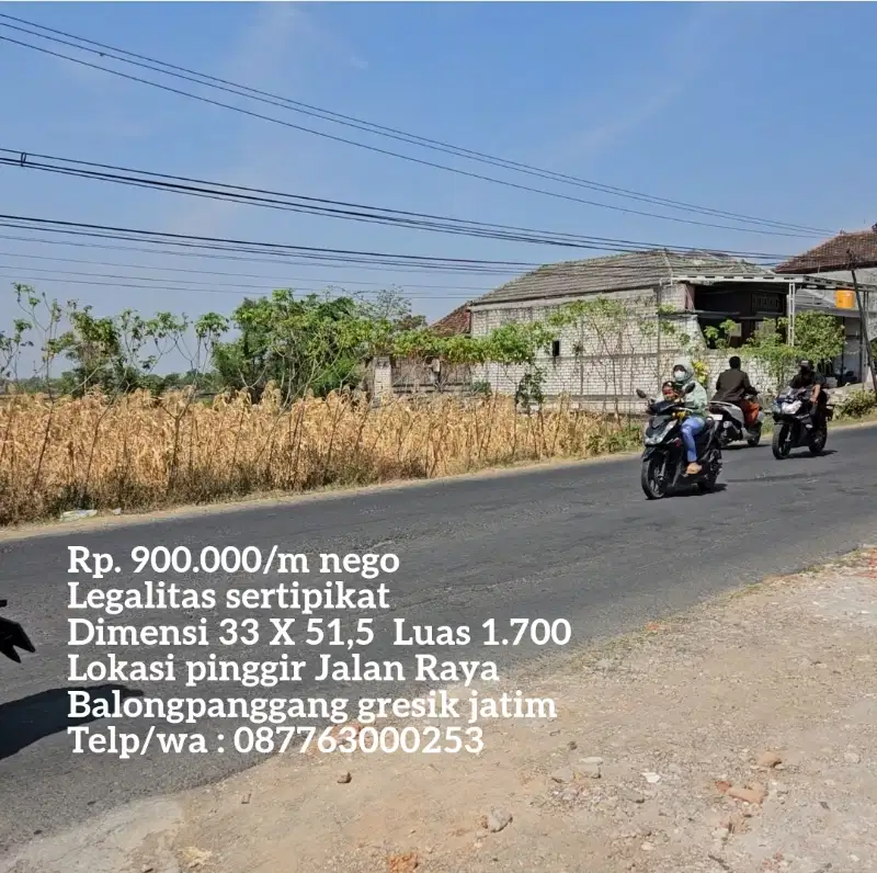 Tanah Termurah & terbaik pinggir jalan raya balong panggang