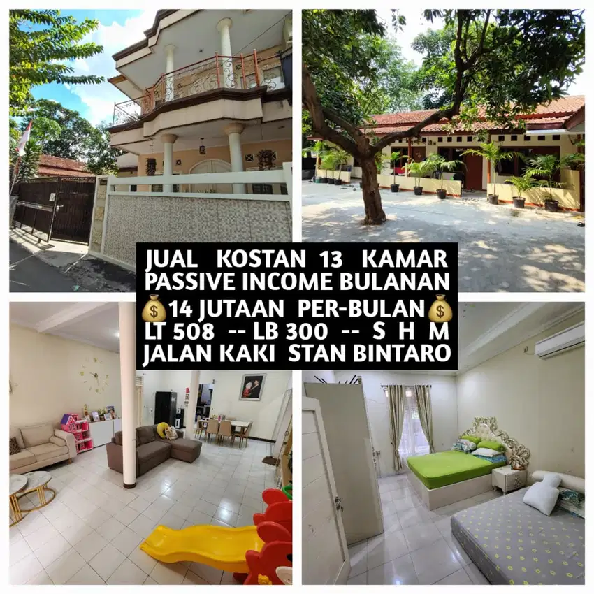 JUAL KOS KOST KOSAN 11 KAMAR PLUS RUMAH INDUK DI DEKAT STAN BINTARO