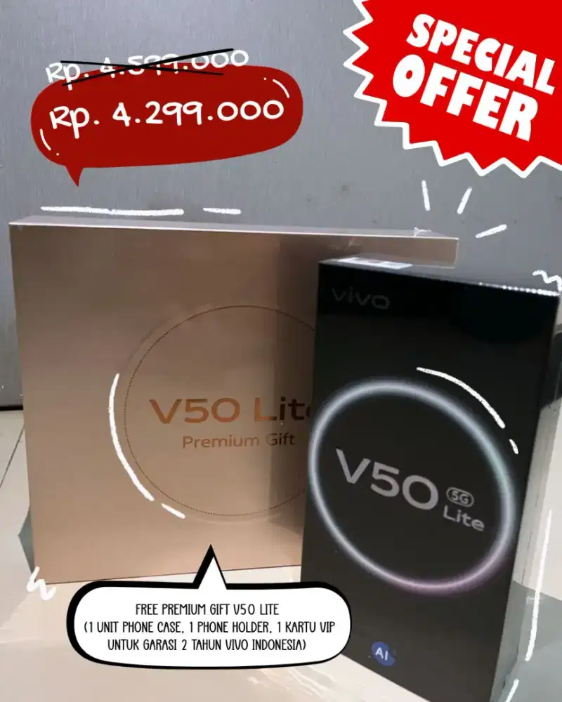 NEW Vivo V50 Lite 5G Gold 8/256gb + Premium Gift