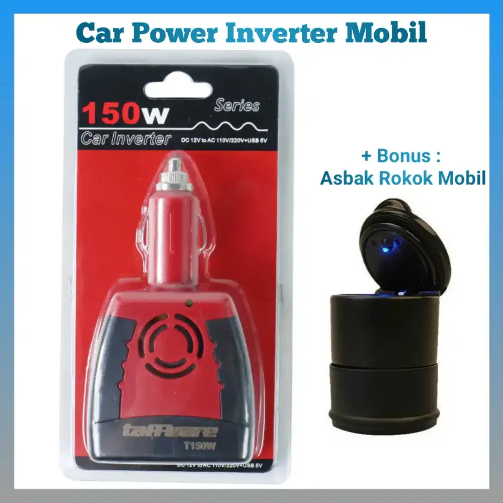 Car Power Inverter Mobil DC 12V ke AC 220V 150W USB Charger Serbaguna