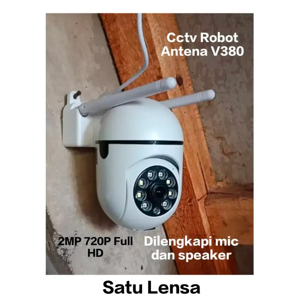 Pasang Cctv Konek HP Pantau Jarak Jauh Model Robot Antena Mini