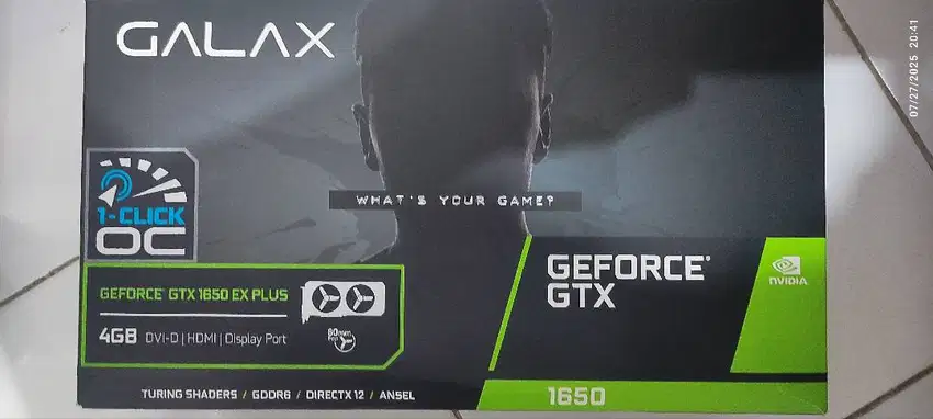 VGA GALAX GTX 1650 4GB DDR6 (1 CLICK OC) -MASIH ADA GARANSI RESMI