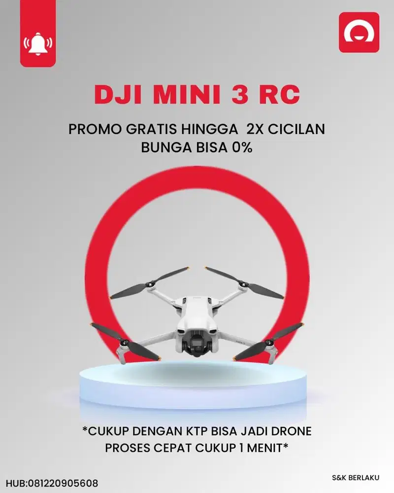 Cash credit Drone DJI Mini 3 RC promo kamera 0% gratis 1x cicilan