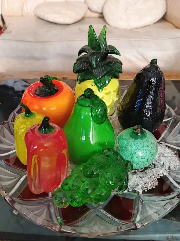 1 set pajangan kaca buah