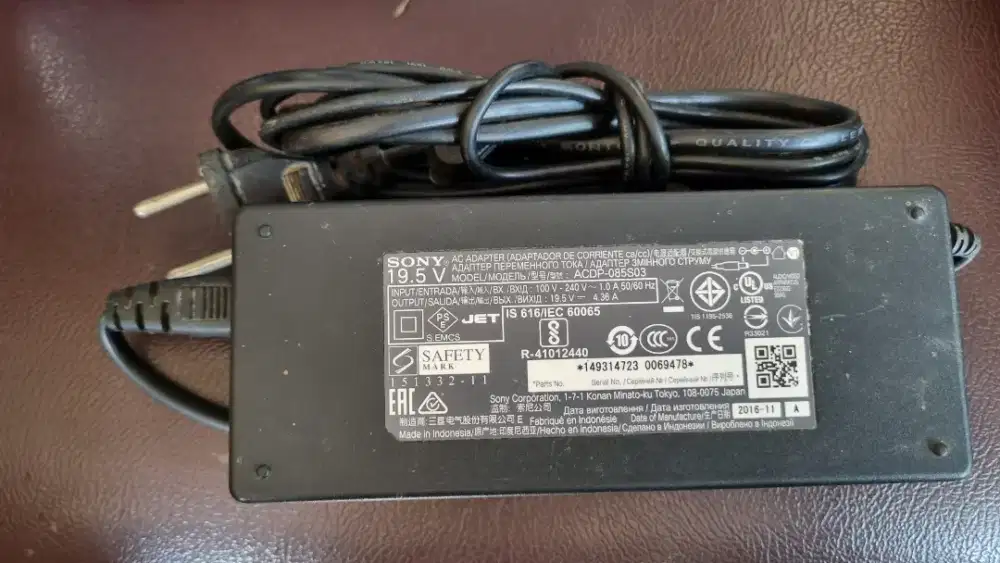 Dijual AC Adaptor Adapter Sony 19.5V 4.36A ACDP-085S03 Original Normal