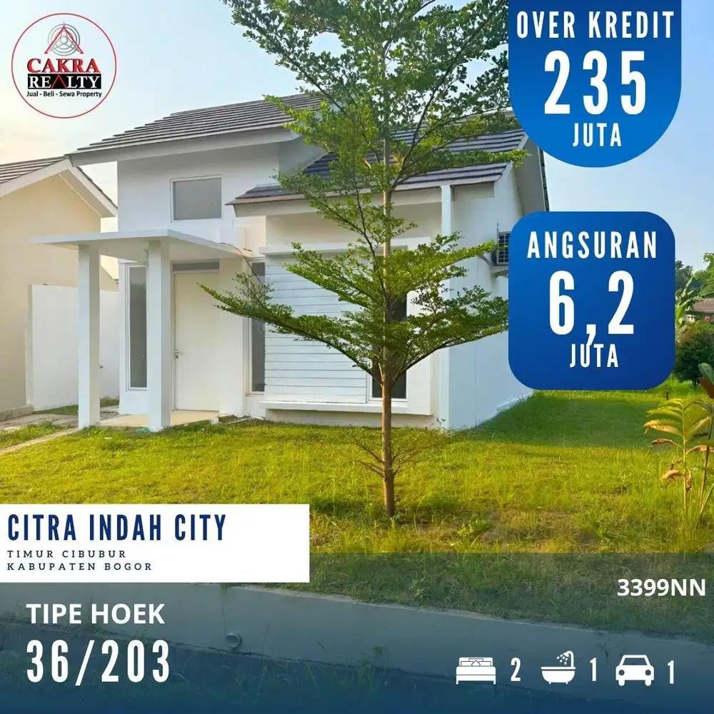 Over kredit rumah bagus depan taman di citra indah city