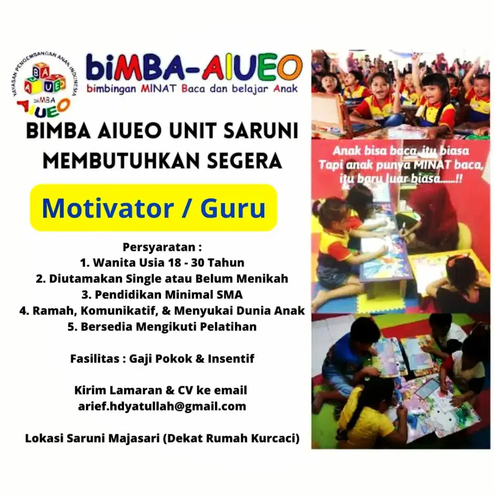 Lowongan Guru Bimba Aiueo