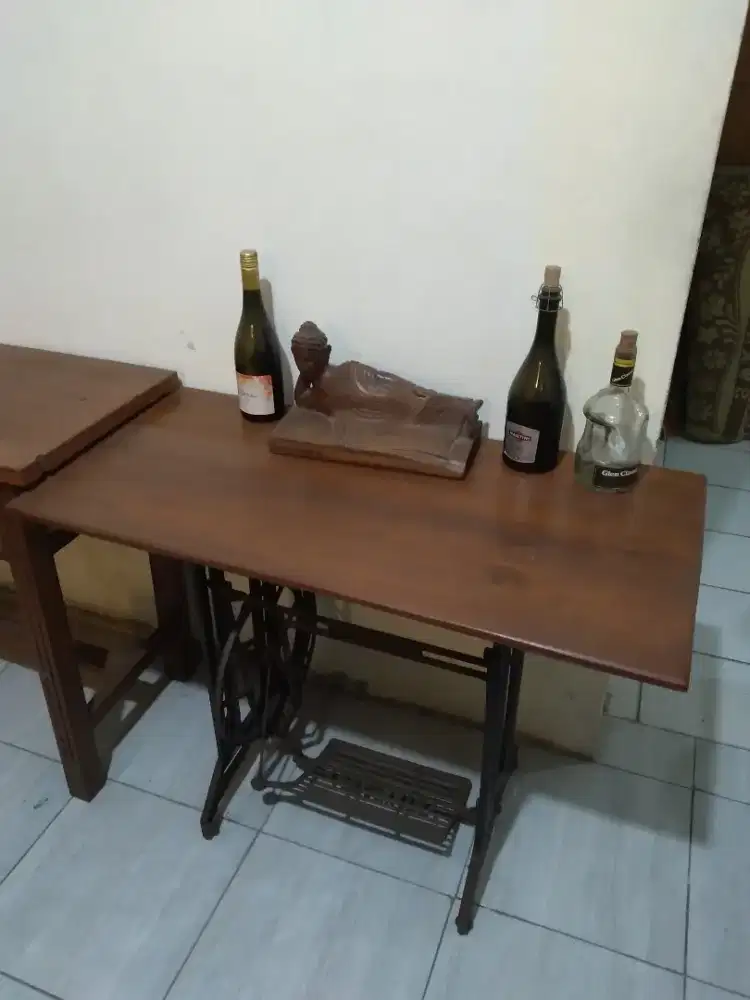 DIJUAL MEJA RANGKA BEKAS MESIN JAHIT PAPAN JATI