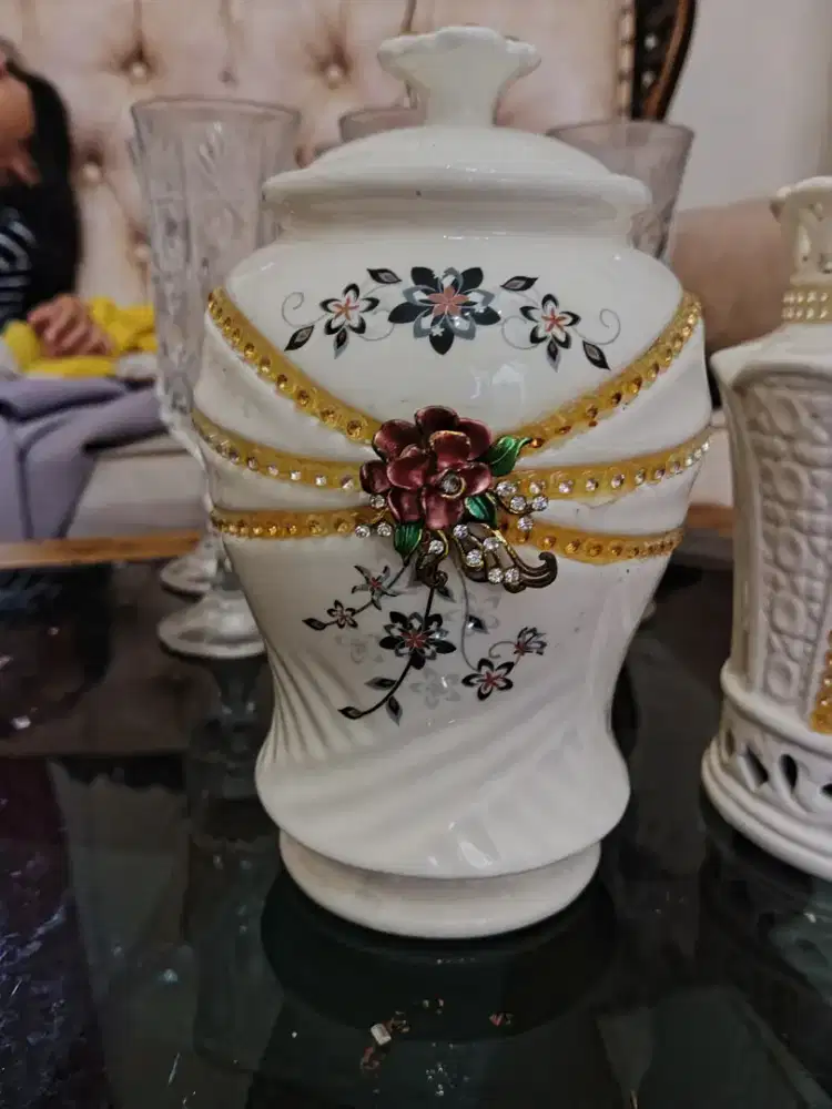 Jar keramik & set gelas wine