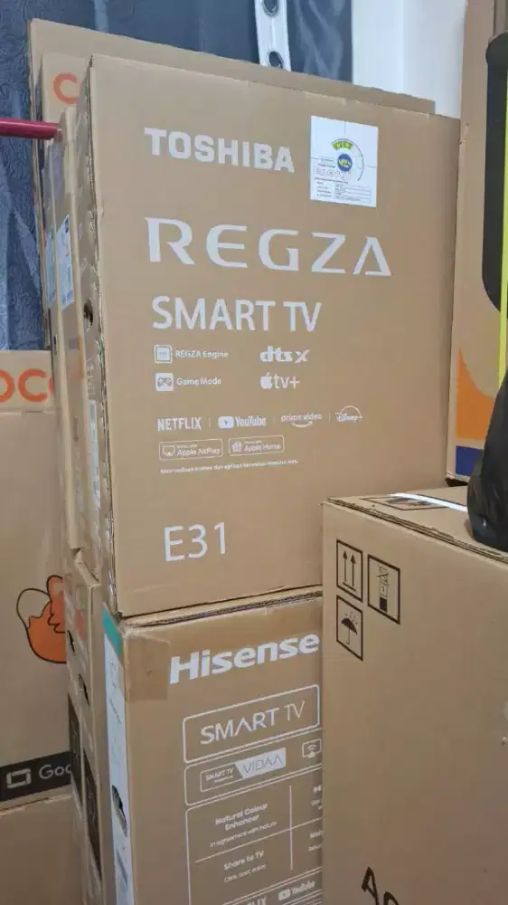 Coocaa smart tv 32inc hngga 75inc segel+pasang bracket
