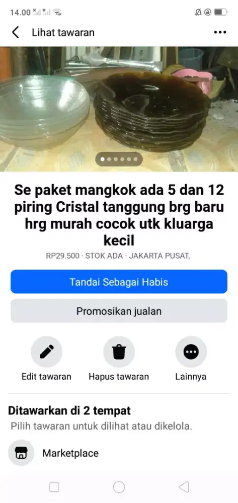 Se paket mangkok & piring Cristal brg baru hrg murah cpt dpt yah