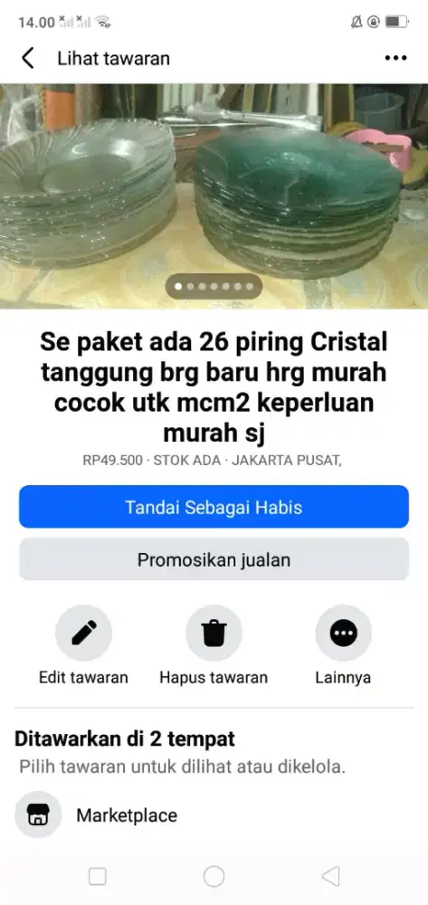 Se paket piring Cristal UK tanggung brg baru hrg murah cpt dpt yah