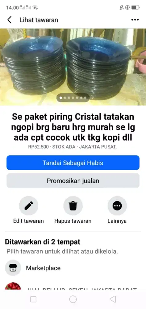 Se paket piring Cristal khusus tatakian gelas kopi brg baru hrg murah