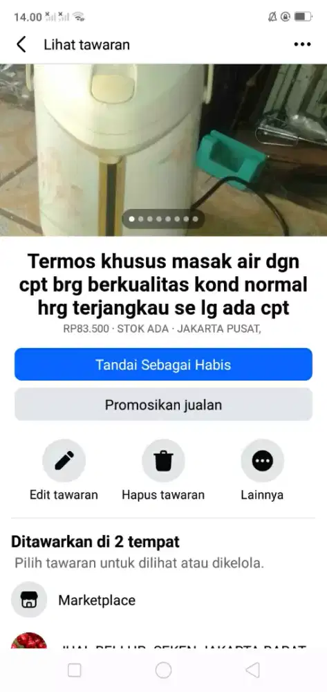 Termos khusus masak air dgn cpt brg berkualitas kond normal murah sj