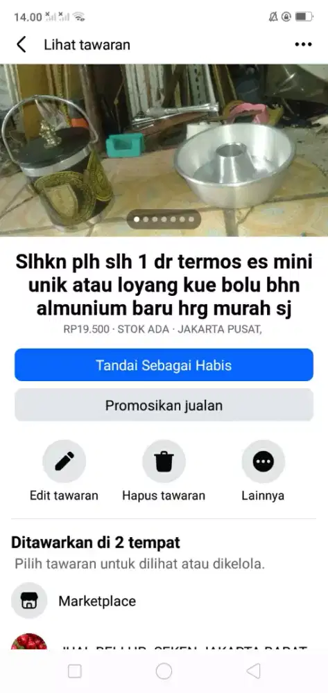 Slhkn plh slh 1 dr termos es mini/loyang kue kond bgs hrg murah sj deh