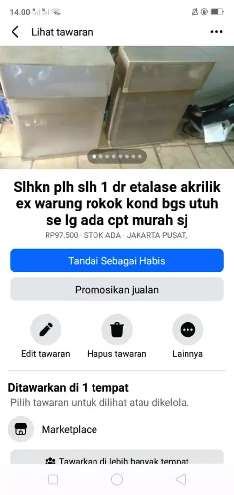 Slhkn plh slh 1 rak akrilik cocok utk usaha warung Madura dll kond bgs