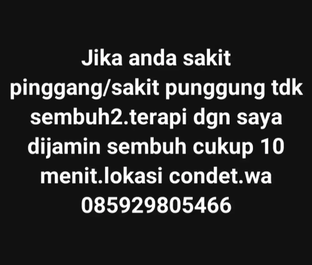 Sakit pinggang 10 menit sembuh