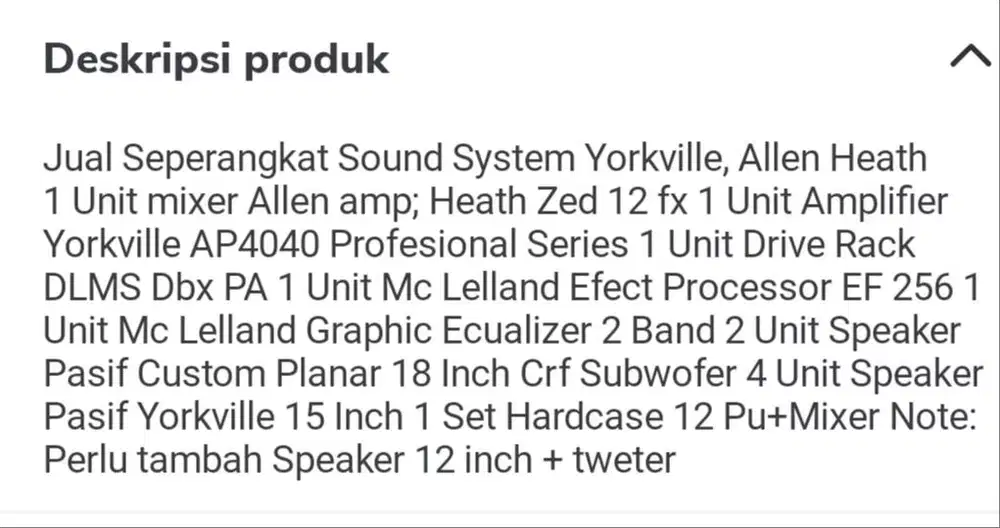 Jual Seperangkat Sound Yorkville, + Hardcase 12 fu,