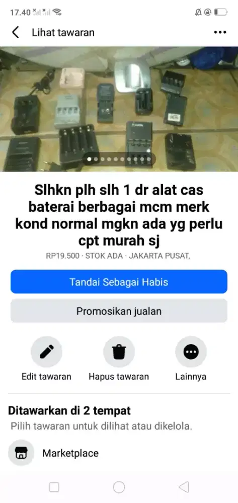 Slhkn plh slh 1 dr alat cas baterai hp dll kond normal hrg murah sj