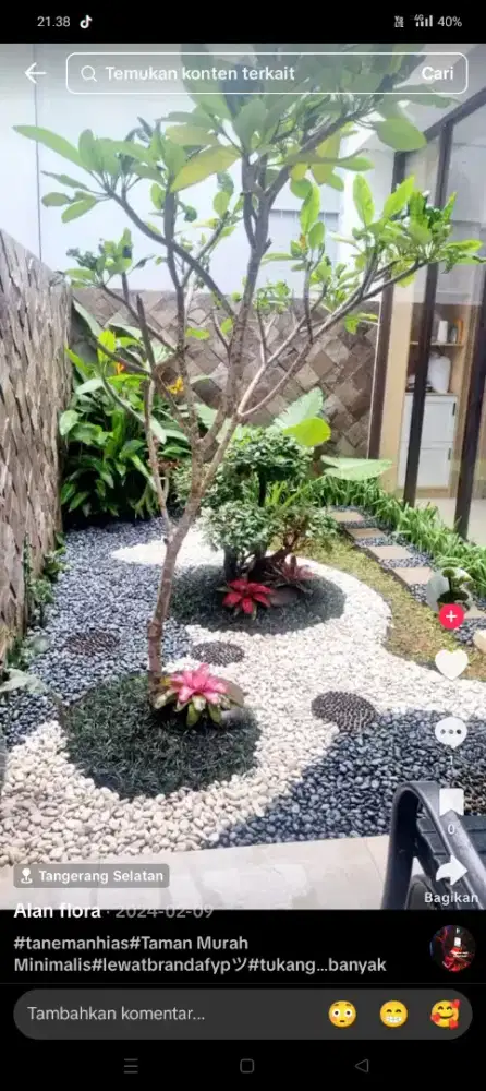 Taman kering minimalis depan rumah