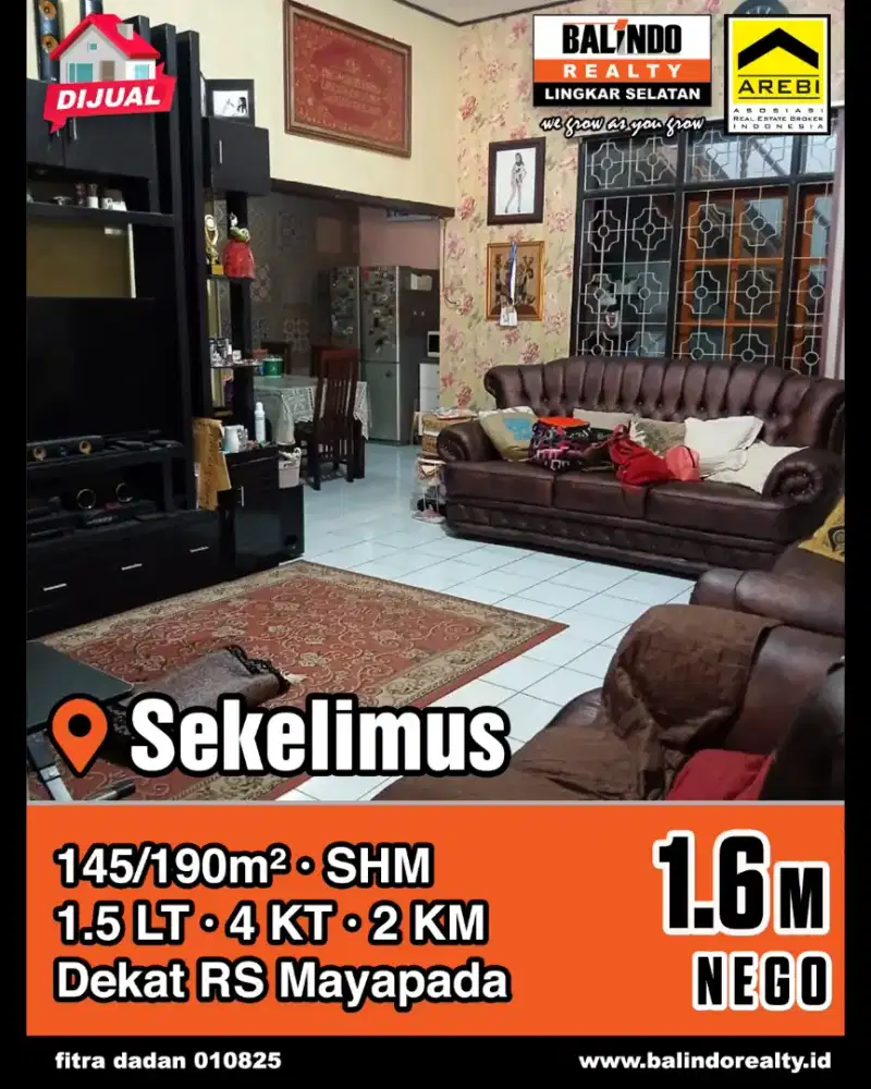 Jual Cepat Rumah Sekelimus Dekat Mayapada