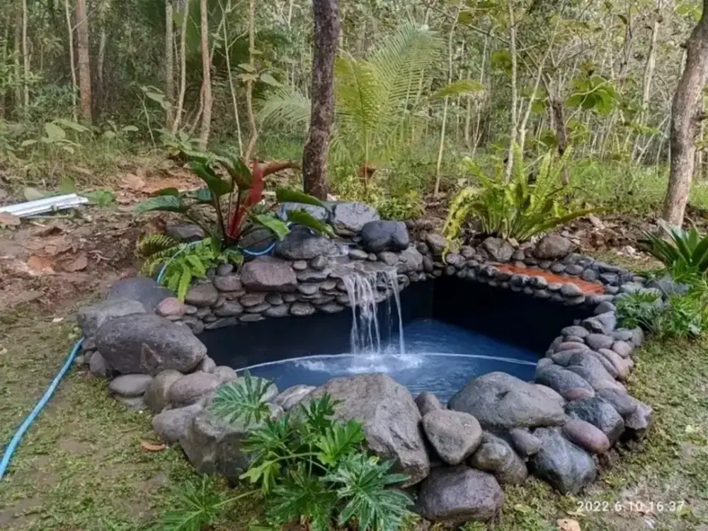 Kolam ikan batu alam
