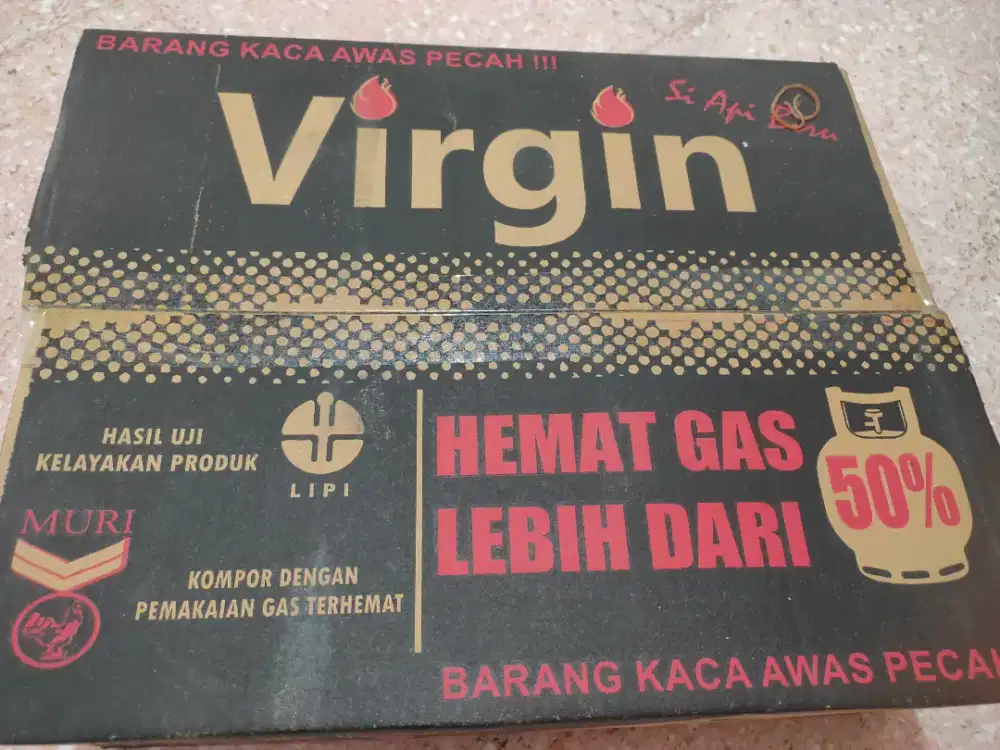 Dijual kompor gas kaca. Merk virgin T-G14 1 tungku masih baru segelan