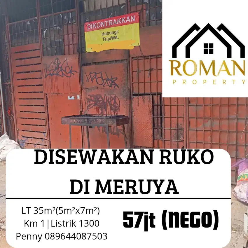 DISEWAKAN RUKO DI PINGGIR JALAN MERUYA