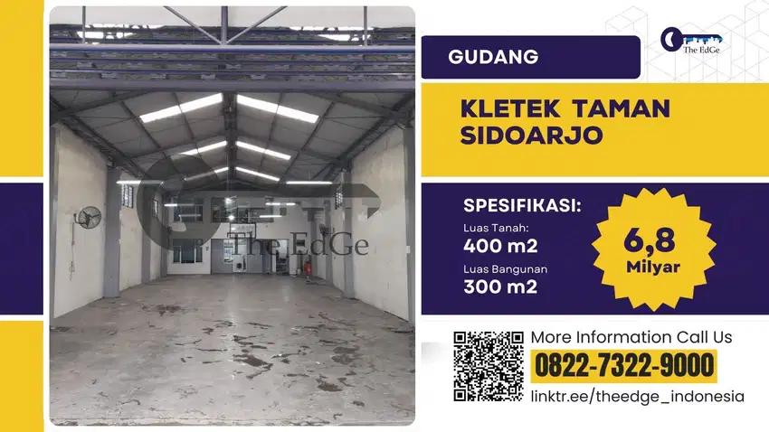 Gudang Showroom 300 Meter Nol Jalan Nasional Taman Sidoarjo The Edge