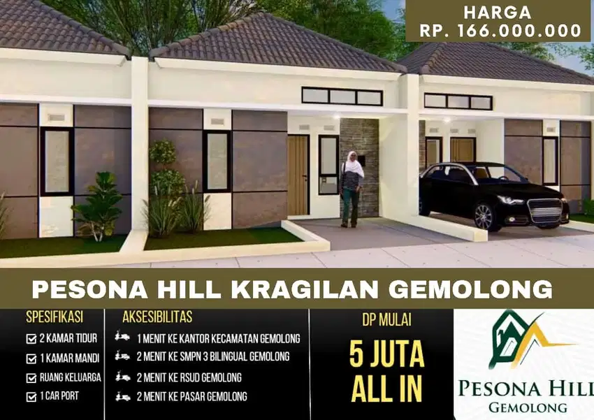 Rumah Subsidi Di Tengah Kota Gemolong Dekat Calon Pasar Baru