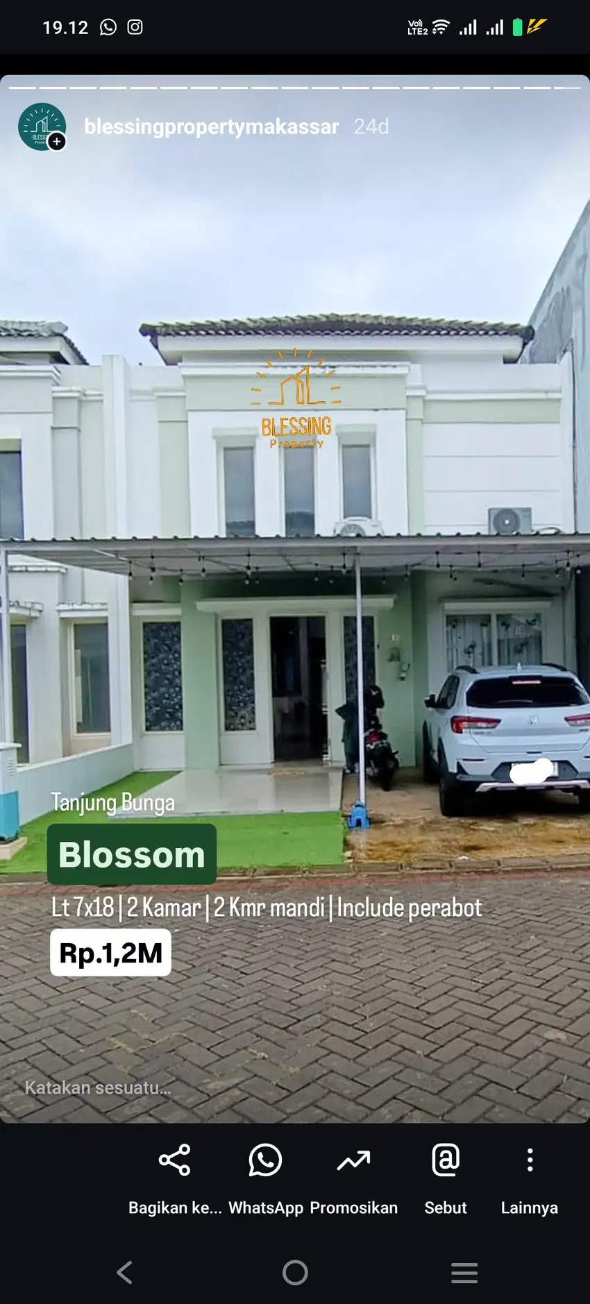 Rumah baru renovasi di tanjung Bunga cluster blossom