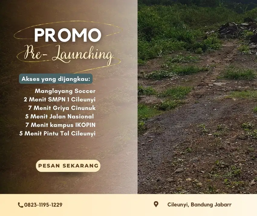 Tanah Cileunyi Lokasi Strategis Dekat Jalan Nasional