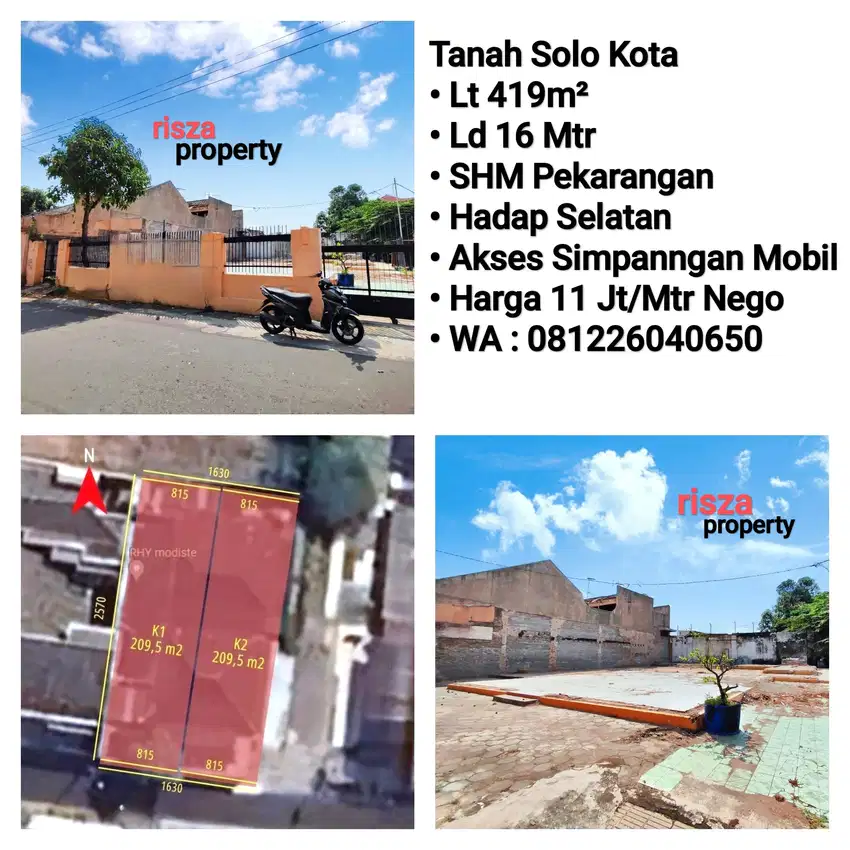 Jual Tanah Premium Area Solo Kota Dekat Pusat Bisnis