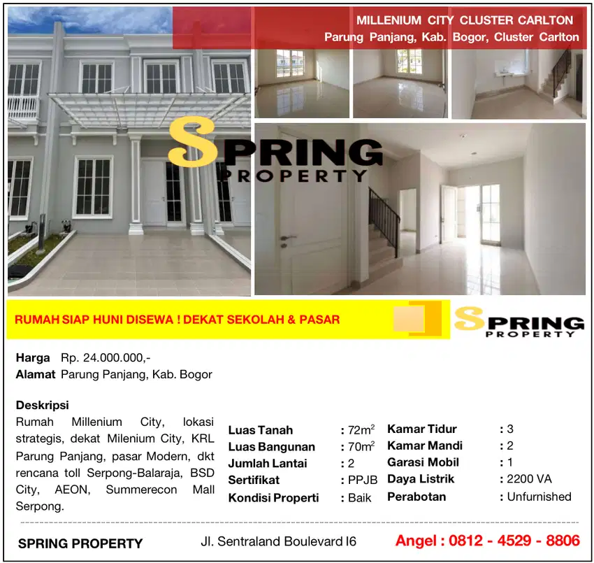 Rumah Murah Millenium City Dekat Stasiun Parung Panjang Bogor Legok