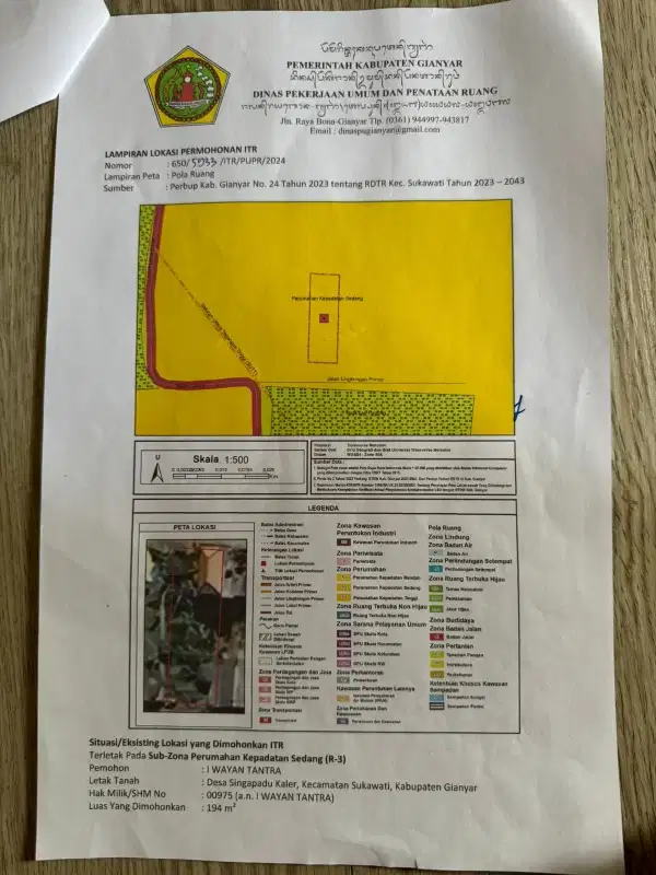 Di jual TanahView sawah kawasan Villa lodtunduh