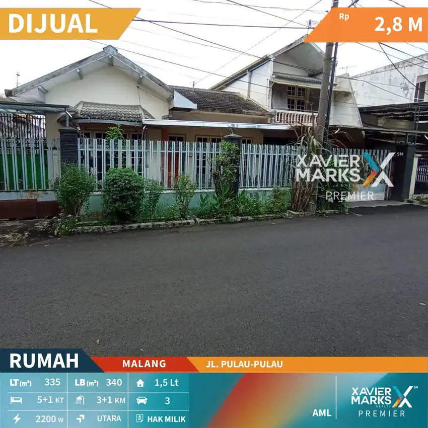 Dijual Rumah Jalan Pulau-pulau Malang, Dekat Alun-alun