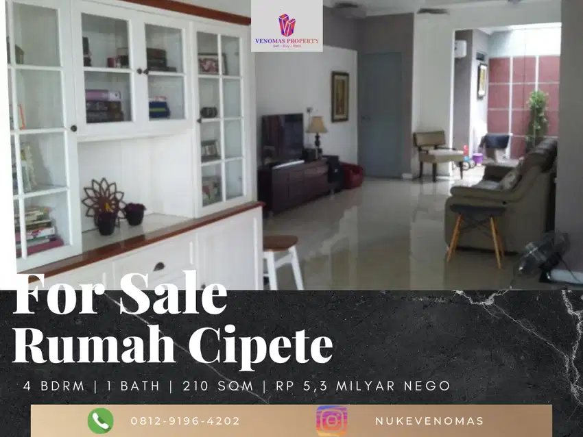 Dijual Rumah siap Huni Cipete 4 Bedrooms