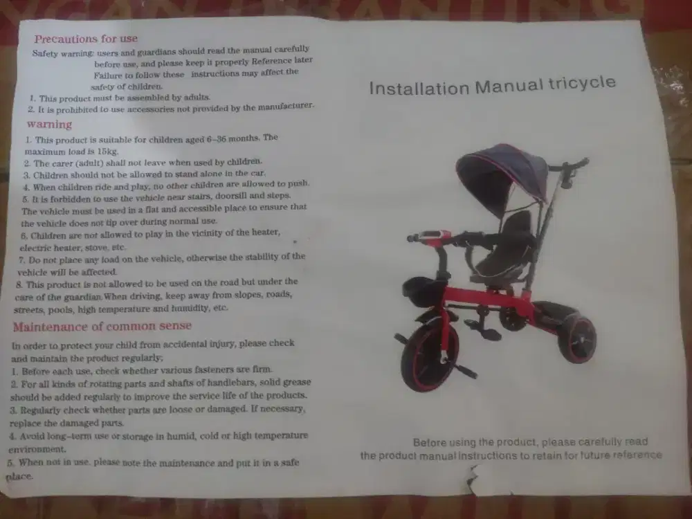 Sepeda Anak Merk Genio (Roda Tiga)