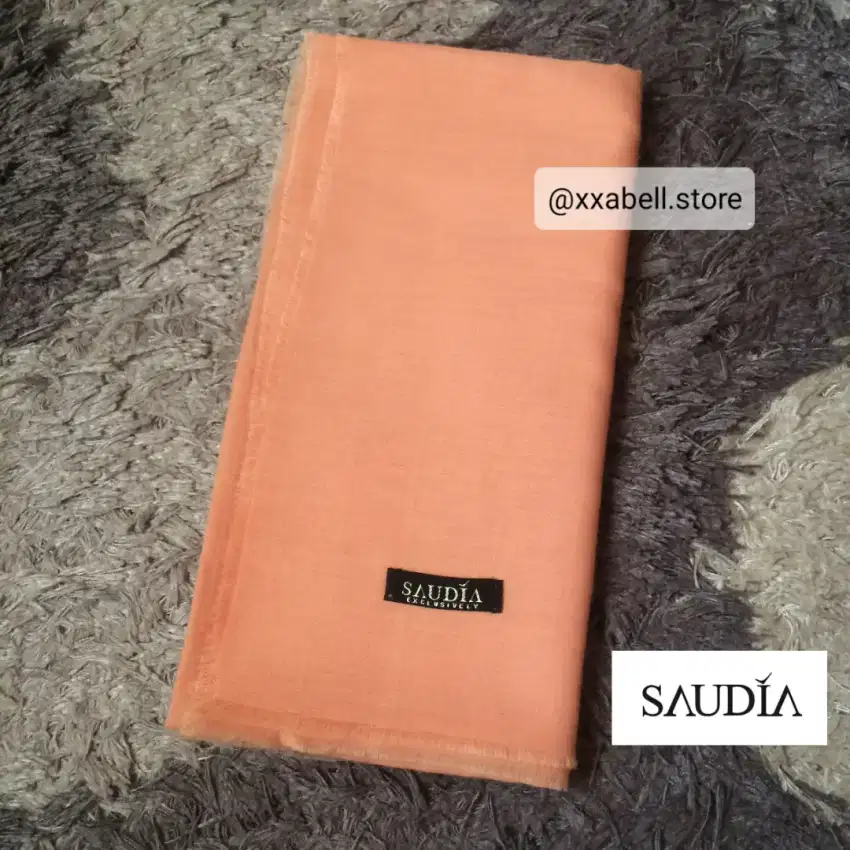 preloved like new hijab jilbab kerudung segi4 saudia oren