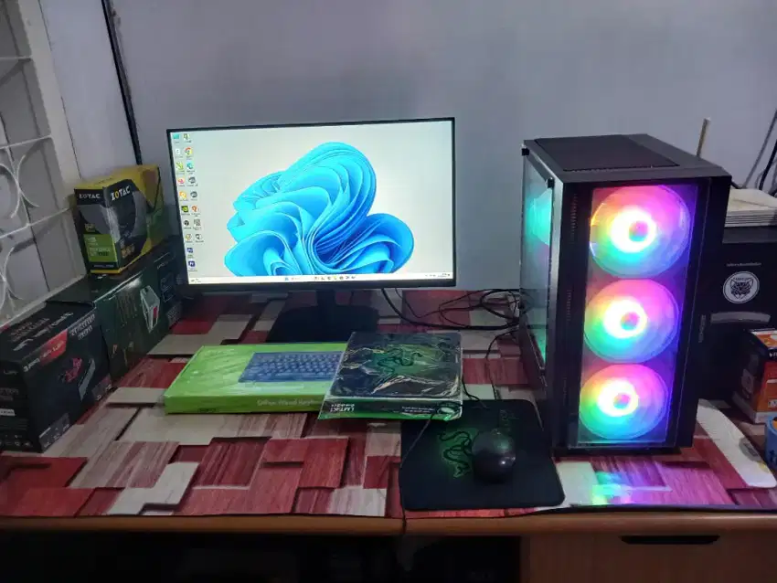 1set pc game intel core i3 12100f Ram 16gb nvme 512gb vga 4gb ddr5