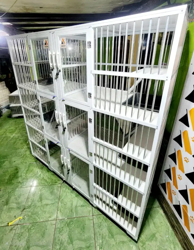 Kandang kucing alumunium 6 pintu