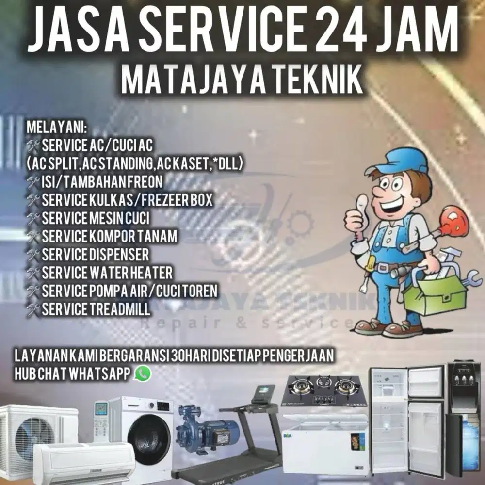 service ac bongkar pasang ac kompor tanam mesin cuci kulkas treadmil