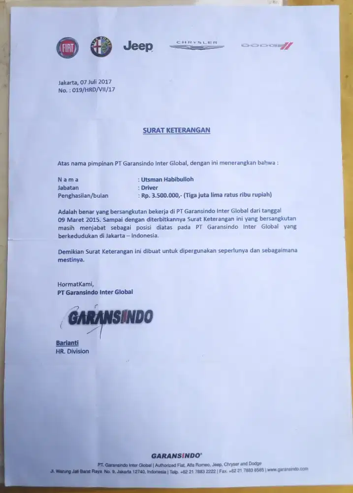 Jasa Supir Panggilan/ Supir Pribadi Berpengalaman