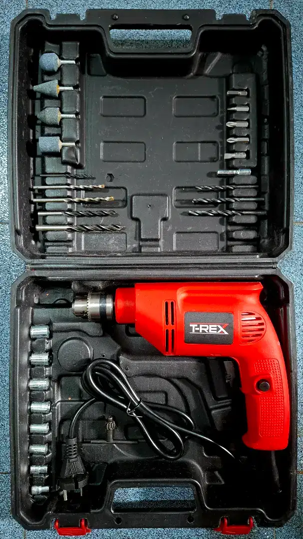 Baru Mesin bor listrik electric drill kayu besi beton set koper