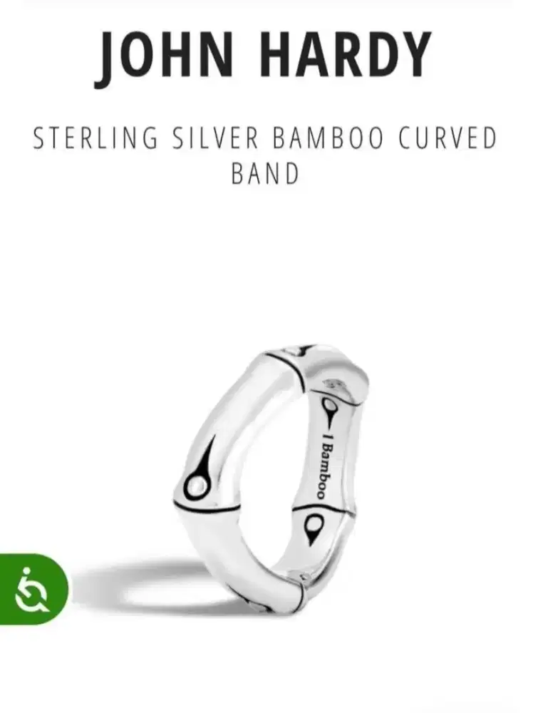John Hardy Original Sterling Silver bamboo curved ring