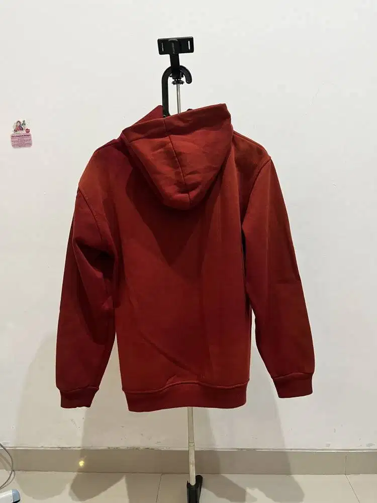 Jaket hoodie polos merah